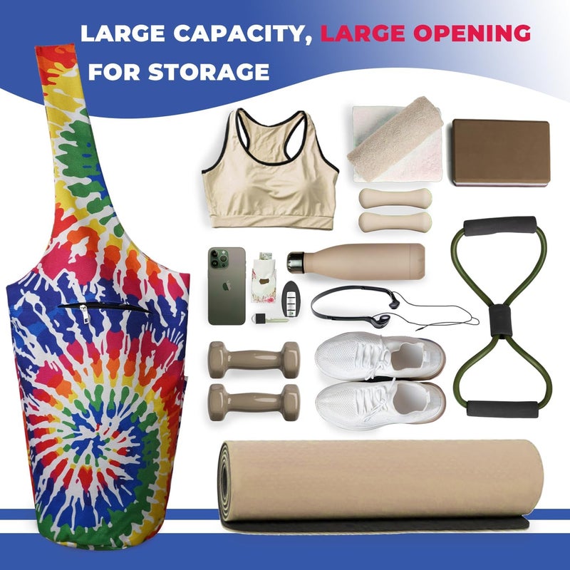 saniwu Yoga Mat Bag Carrier for Women Workout Large Waterproof with Zipper Pocket, Keychain and Wide Shoulder Straps - Image 5